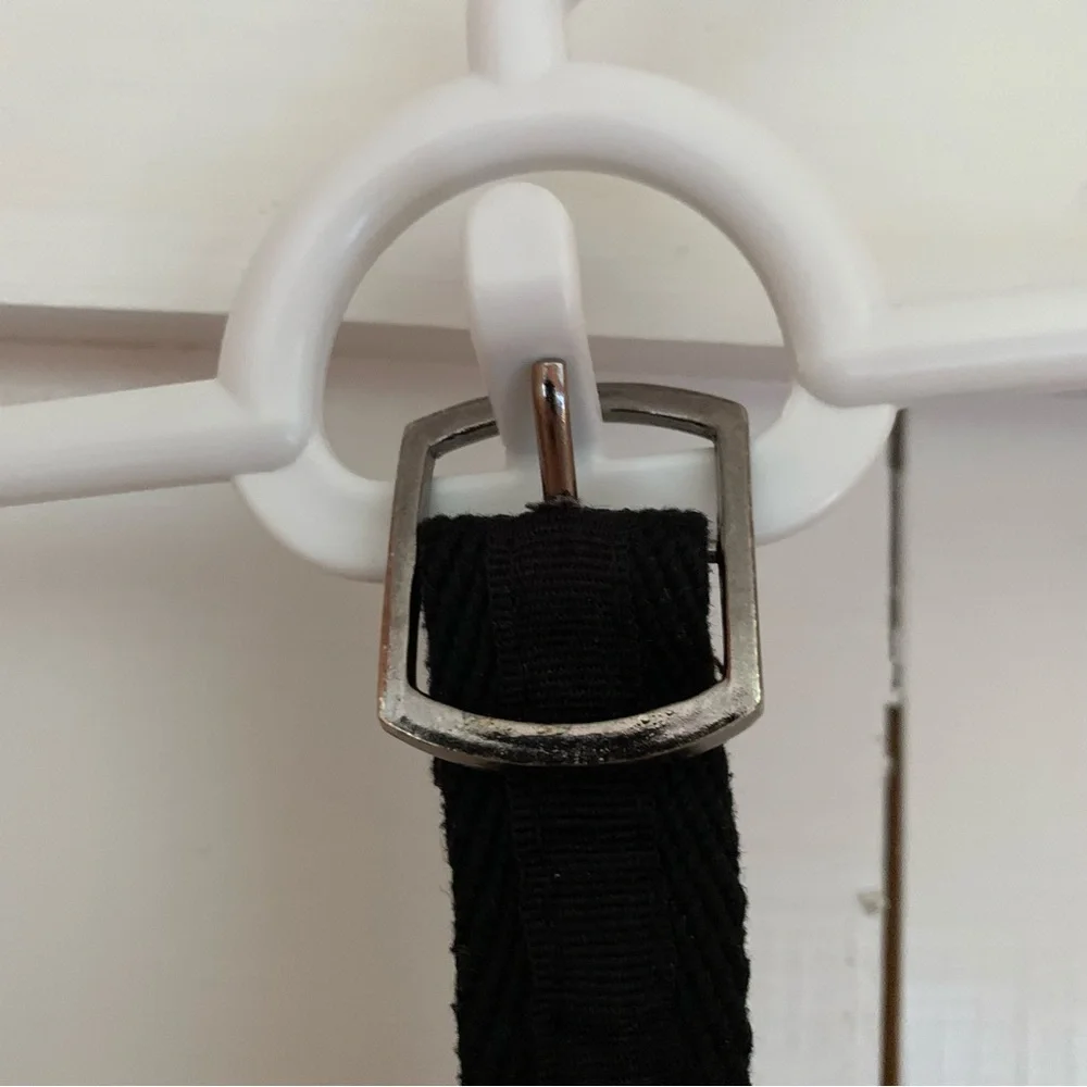 Girl's Black Belt Adjustable Size 6X Rhinestones Gunmetal Color Hardware